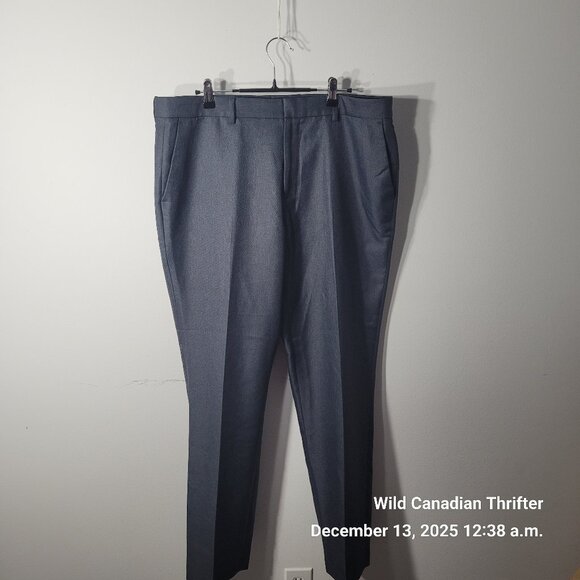 Buffalo David Bitton Navy Dress Pants 100% Polyester Flat Front - Picture 1 of 6